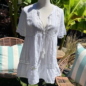 White Boho Tunic Size:M